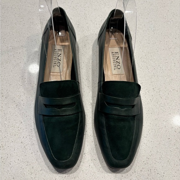 Enzo Angiolini | Dark Green Slip-On Loafers - Picture 1 of 9
